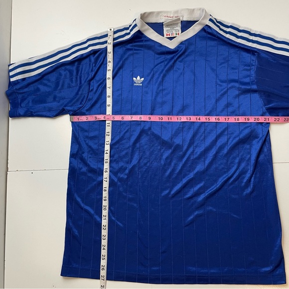 Vintage Adidas 90s Shiny Warm Up Soccer Jersey Size Mens XL Made in USA - Picture 7 of 7